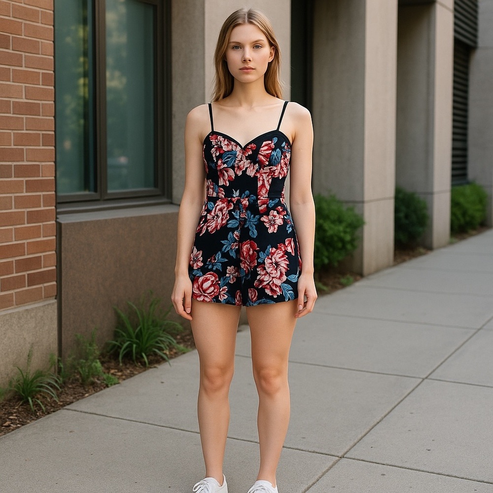 BAND OF GYPSIES Romper floral‎ size XS * jumpsuit